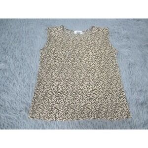 E. K. Designs Tank Top Womens Small Brown Animal Print Sleeveless Stretch